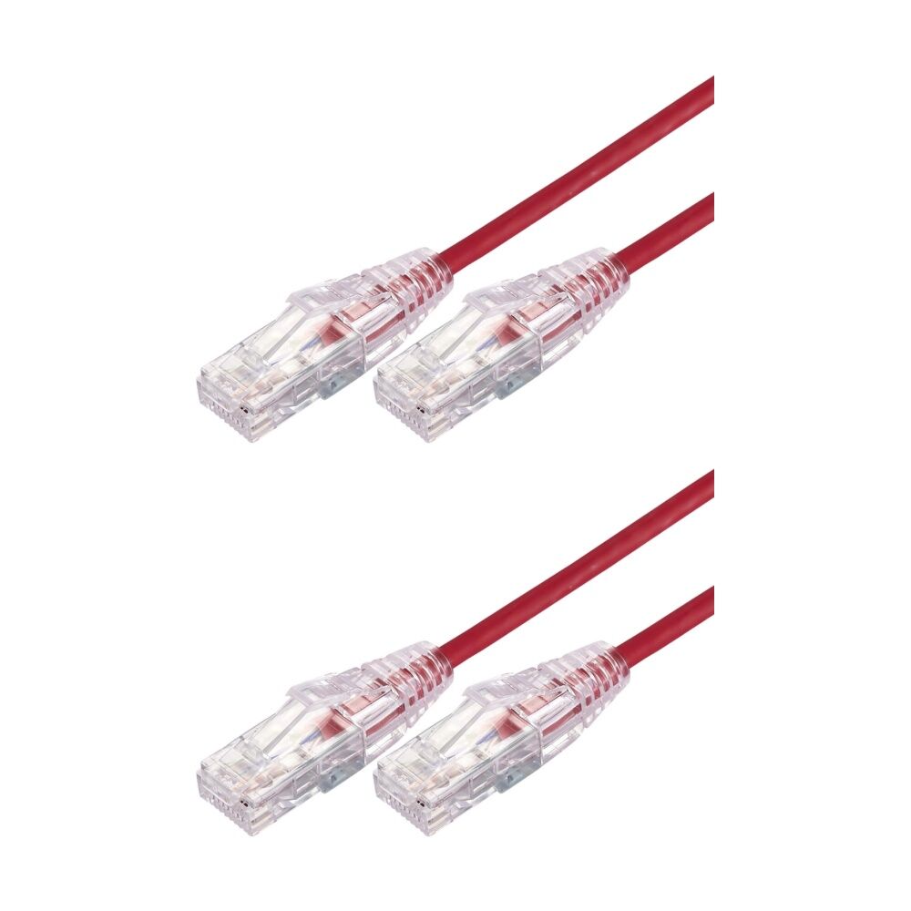 2PK Comsol Ultra Thin Cat 6A UTP Snagless Patch Cable LSZH 5 Metres Red