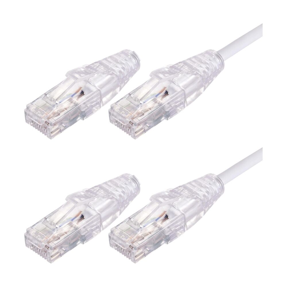 2PK Comsol Ultra Thin Cat 6A UTP Snagless Patch Cable LSZH 5 Metres White