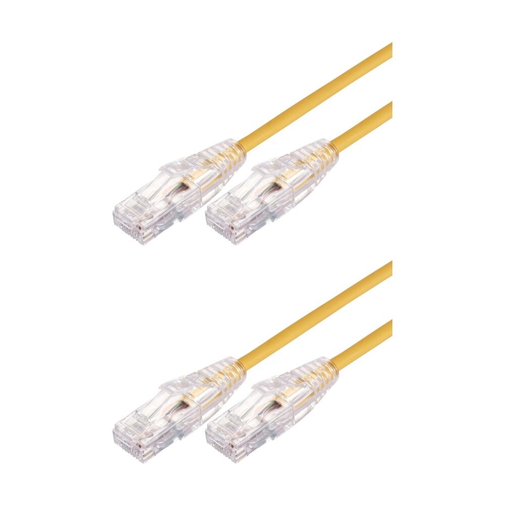 2PK Comsol Ultra Thin Cat 6A UTP Snagless Patch Cable LSZH 5 Metres Yellow