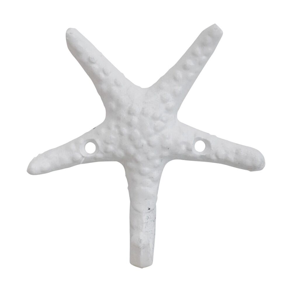 6PK LVD White Starfish Wall Decoration Hook Coastal Home Decor 11x4x11.5cm