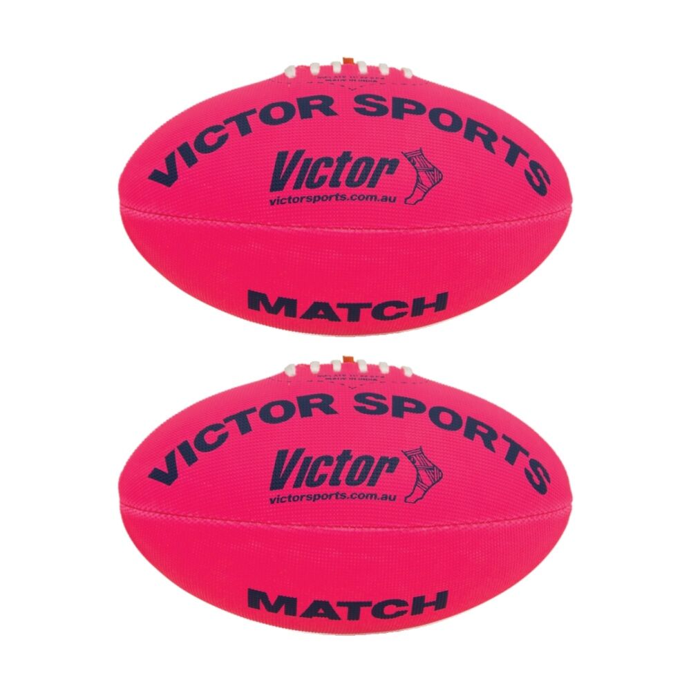 2PK Victor Sports Synthetic Football Durable AFL Ball Pink Size 3