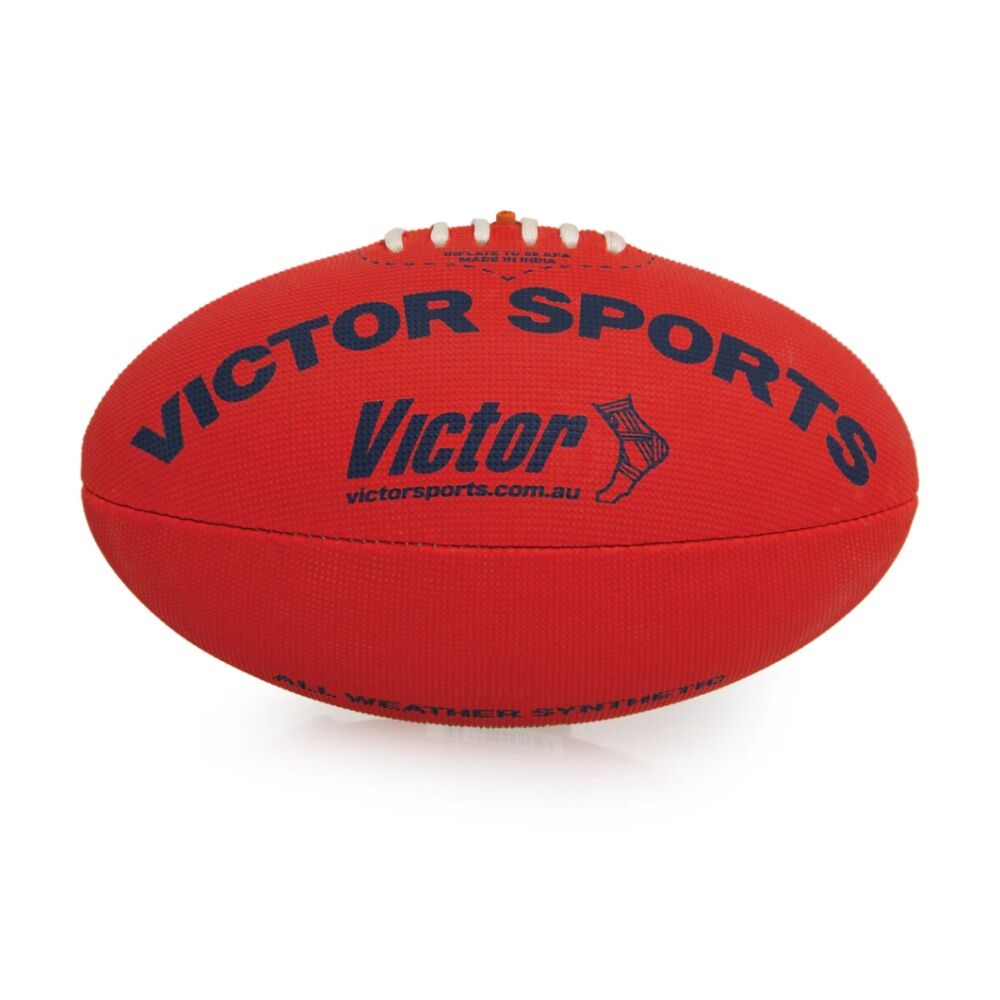 2PK Victor Sports Synthetic Football Durable AFL Ball Red Size 3