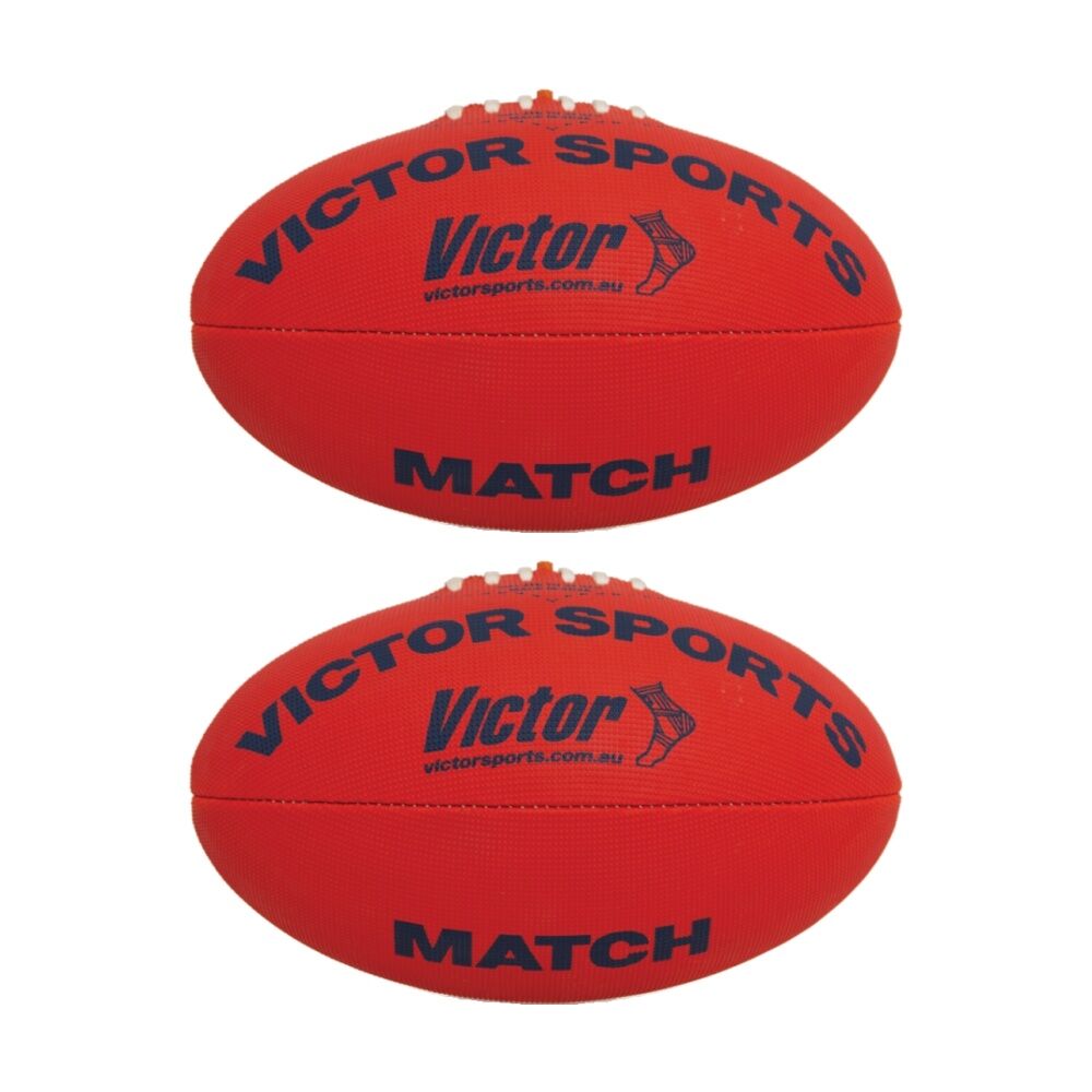 2PK Victor Sports Synthetic Football Durable AFL Ball Red Size 5