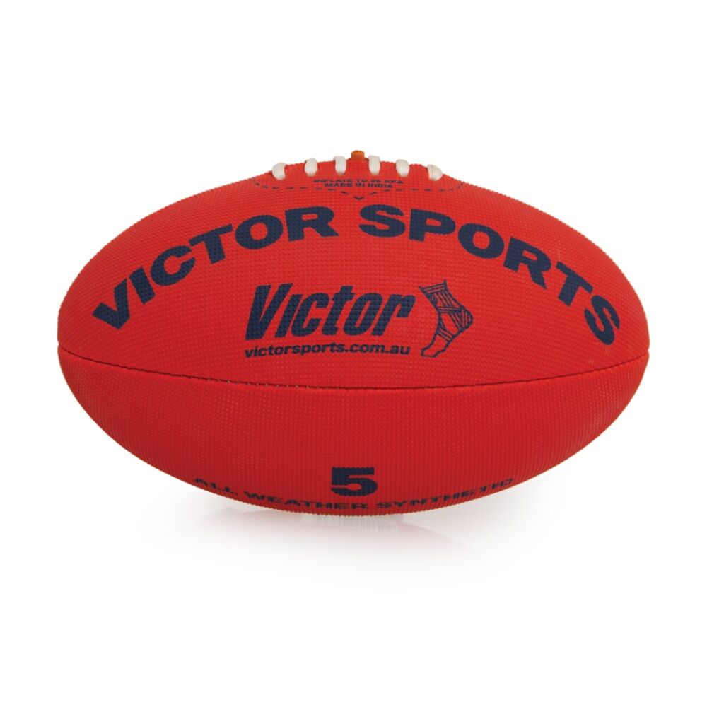 2PK Victor Sports Synthetic Football Durable AFL Ball Red Size 5