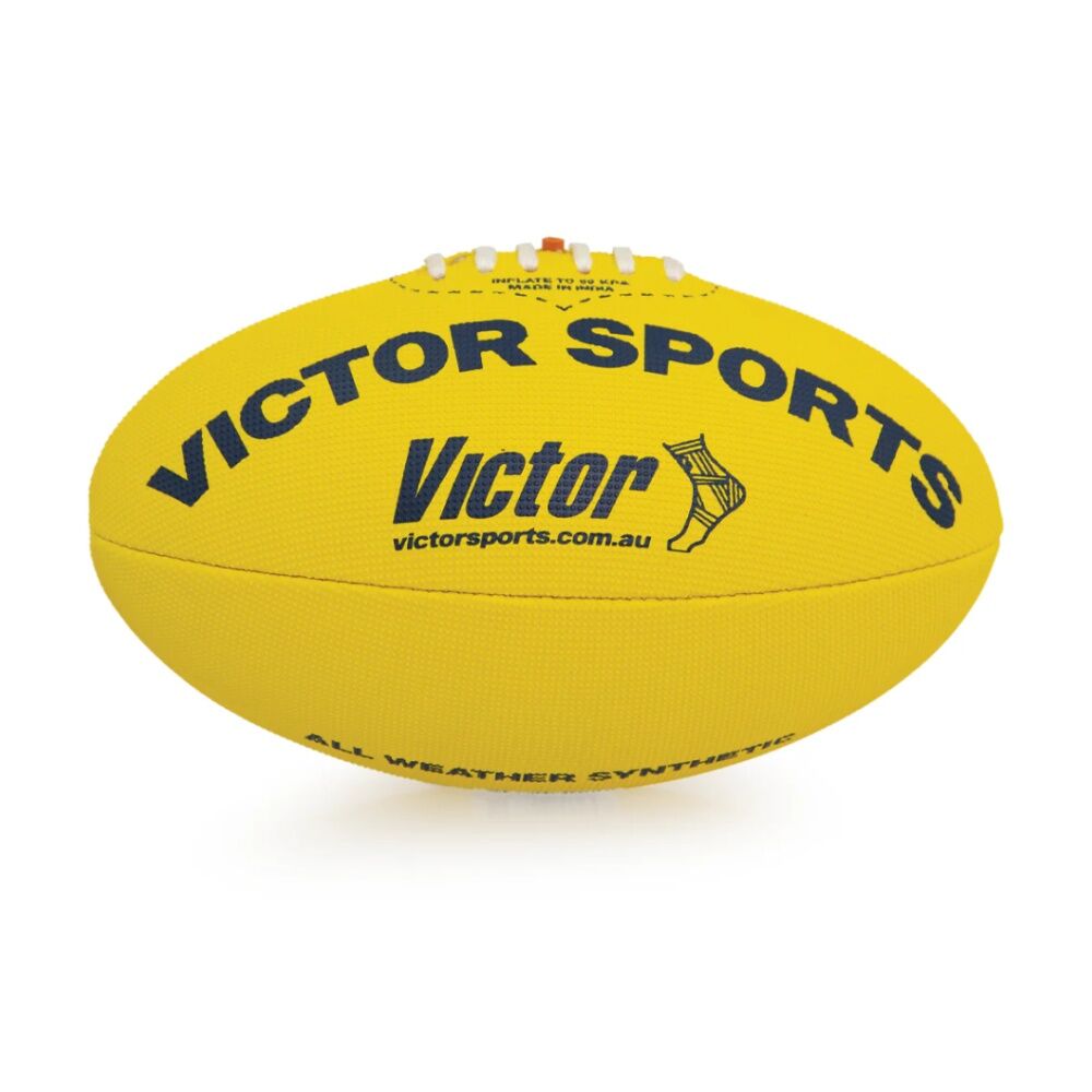 2PK Victor Sports Synthetic Football Durable AFL Ball Yellow Size 3