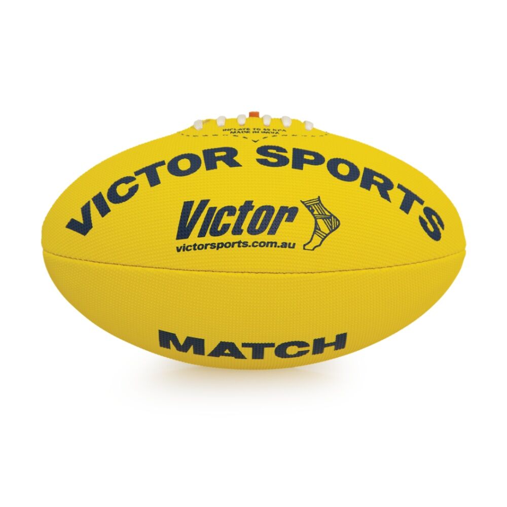 2PK Victor Sports Synthetic Football Durable AFL Ball Yellow Size 4