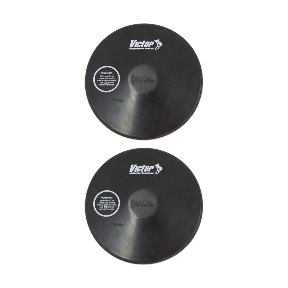 2PK Victor Sports Rubber Discus Durable Training Beginner Black 500g