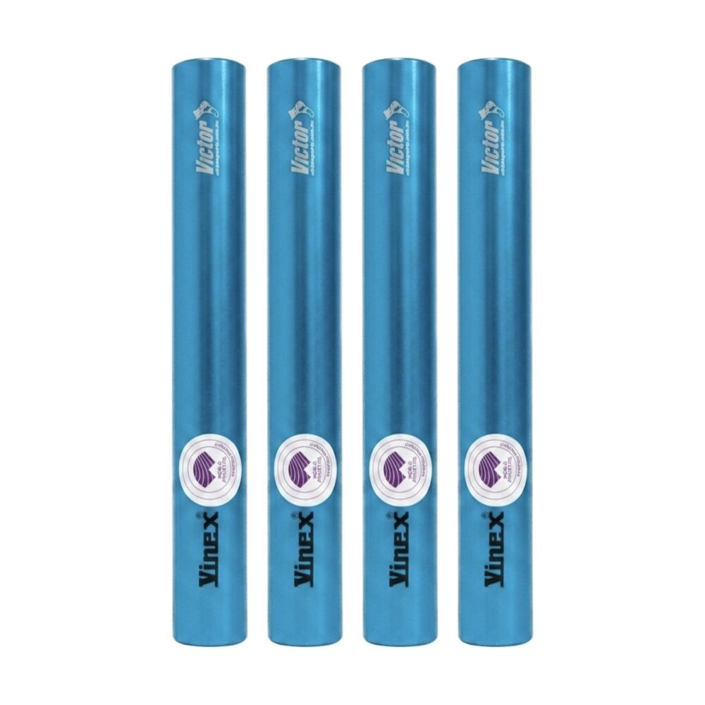 4PK Victor Sports Aluminium Relay Baton Lightweight Smooth Ends Blue Senior