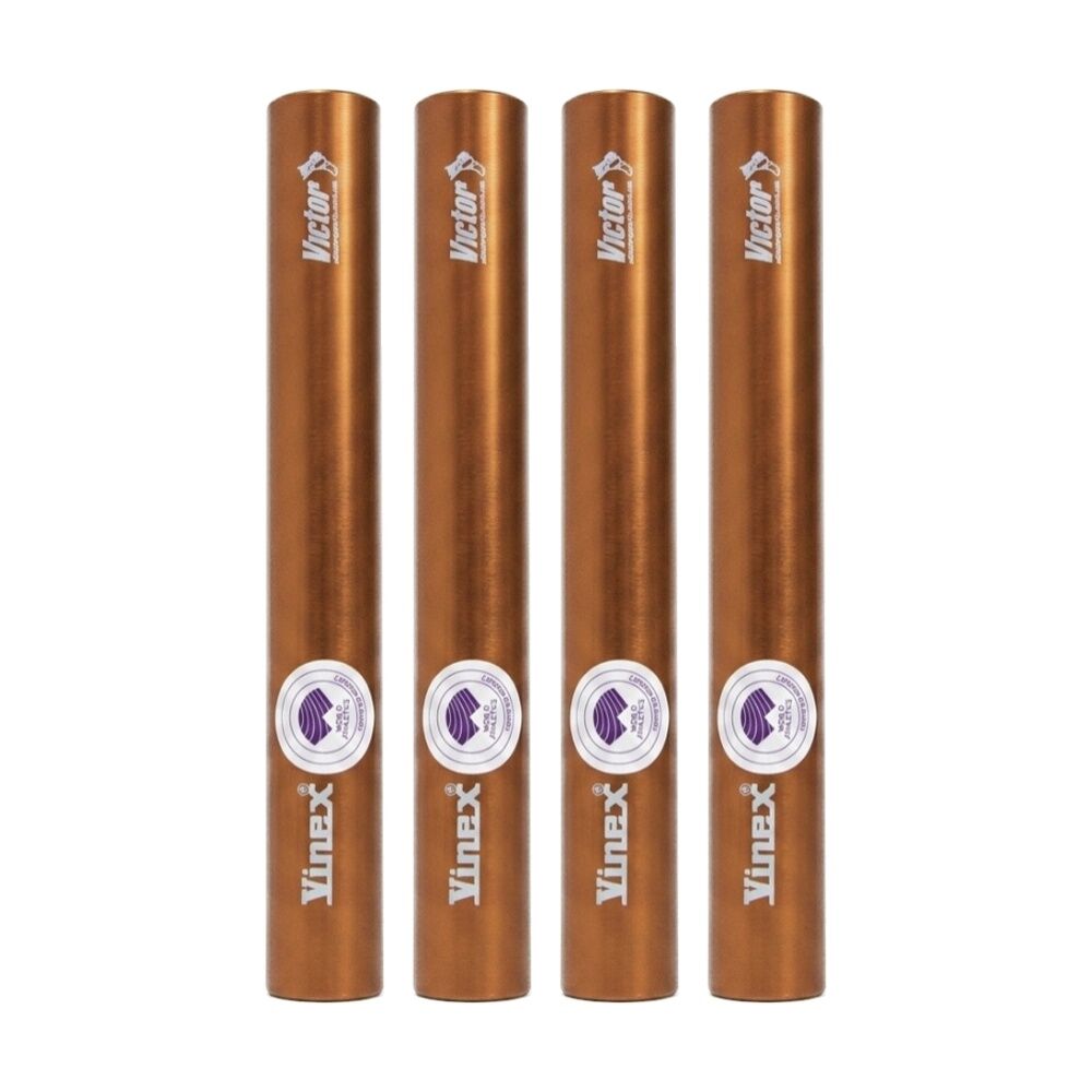 4PK Victor Sports Aluminium Relay Baton Lightweight Smooth Ends Bronze Senior