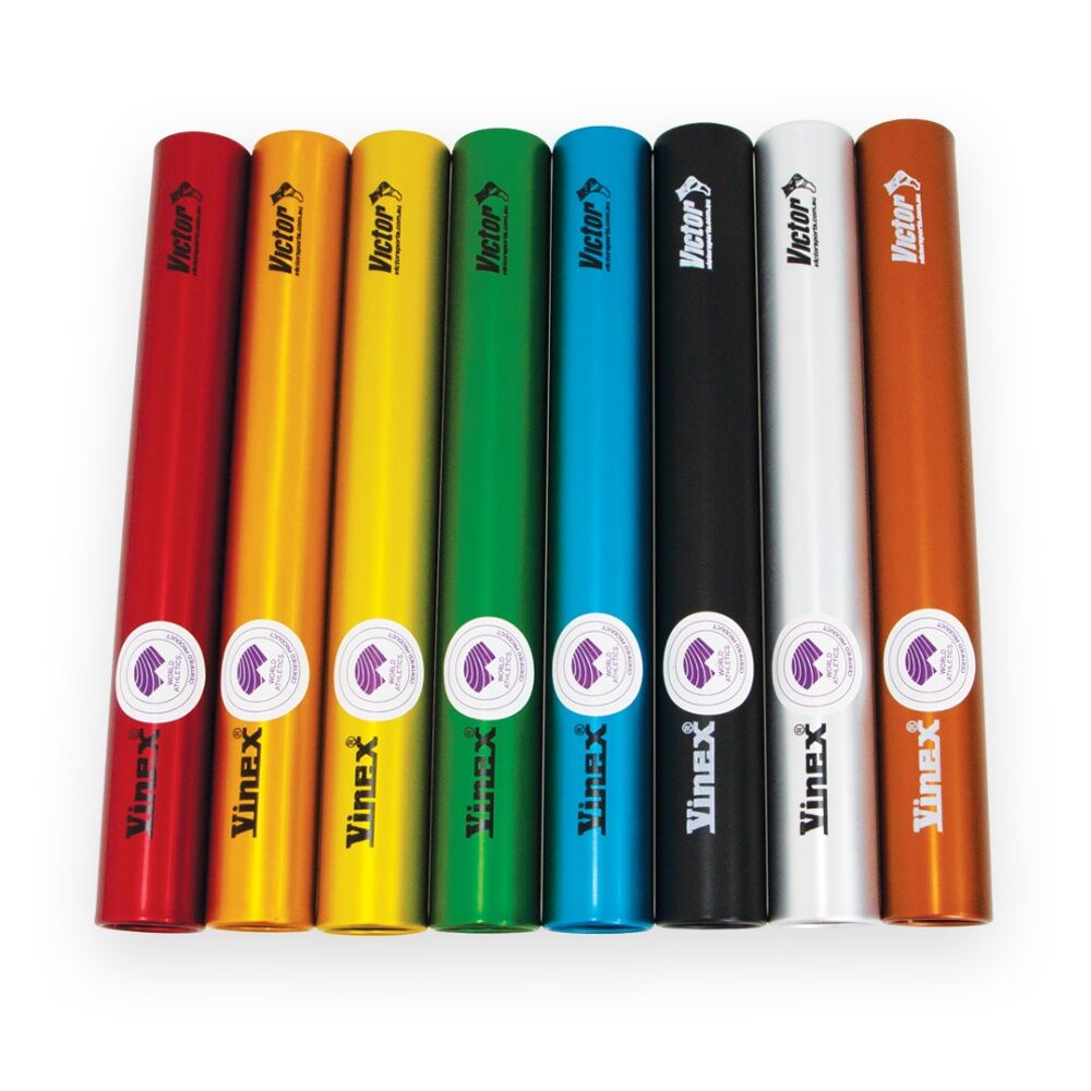 4PK Victor Sports Aluminium Relay Baton Lightweight Smooth Ends Gold Senior