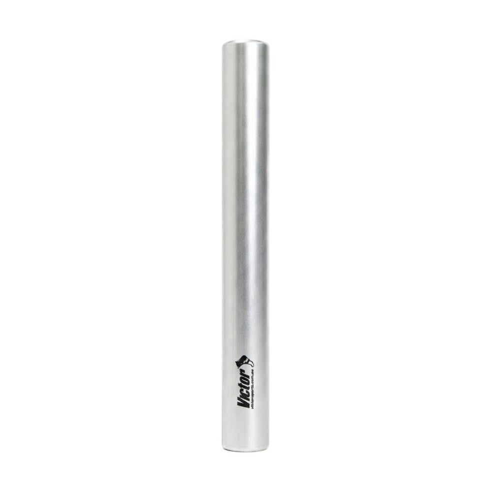4PK Victor Sports Aluminium Relay Baton Lightweight Smooth Ends Silver Junior