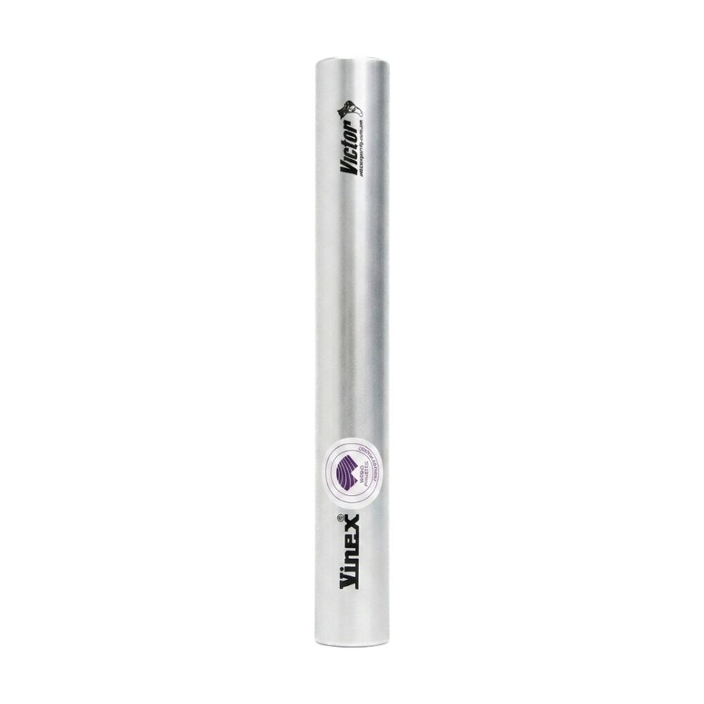 4PK Victor Sports Aluminium Relay Baton Lightweight Smooth Ends Silver Senior