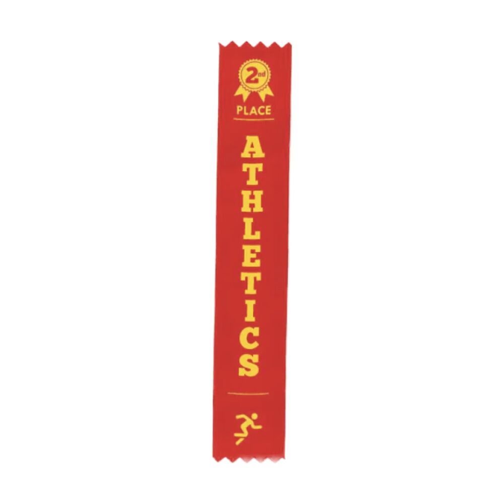 100pc Victor Sports Athletics Ribbons 2nd Place Polyester 3x17cm