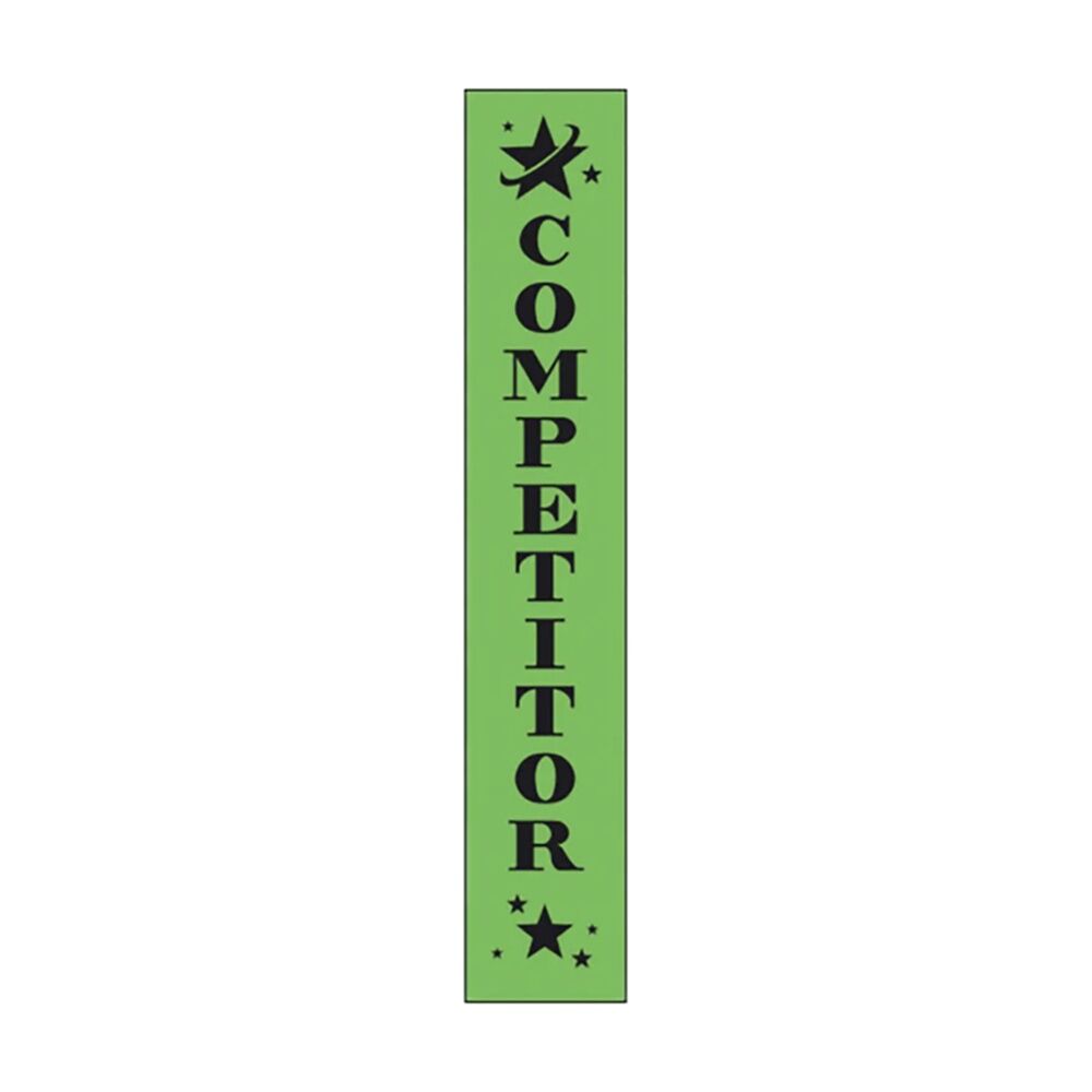 100pc Victor Ribbons Achievement Polyester Competitor Green 3x17cm