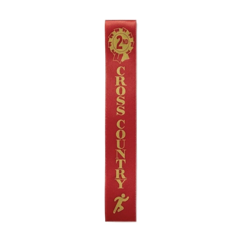 50pc Victor Sports Cross Country Ribbons 2nd Place Polyester 3x17cm