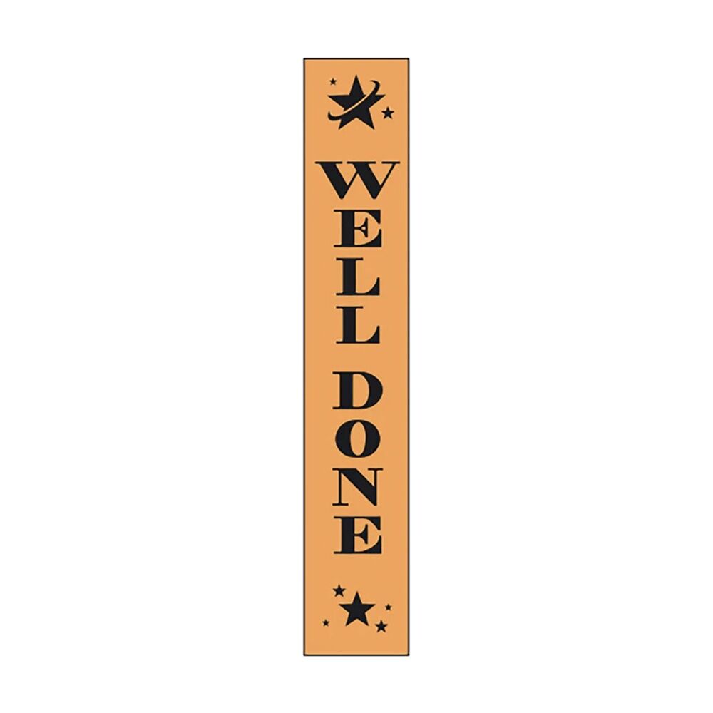 100pc Victor Sports Achievement Ribbons Polyester Well Done Orange 3x17cm