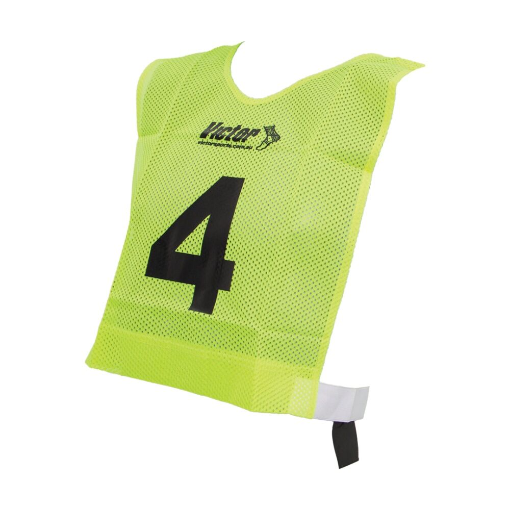 10pc Victor Sports Lightweight Numbered Bibs Basketball Set Yellow Junior
