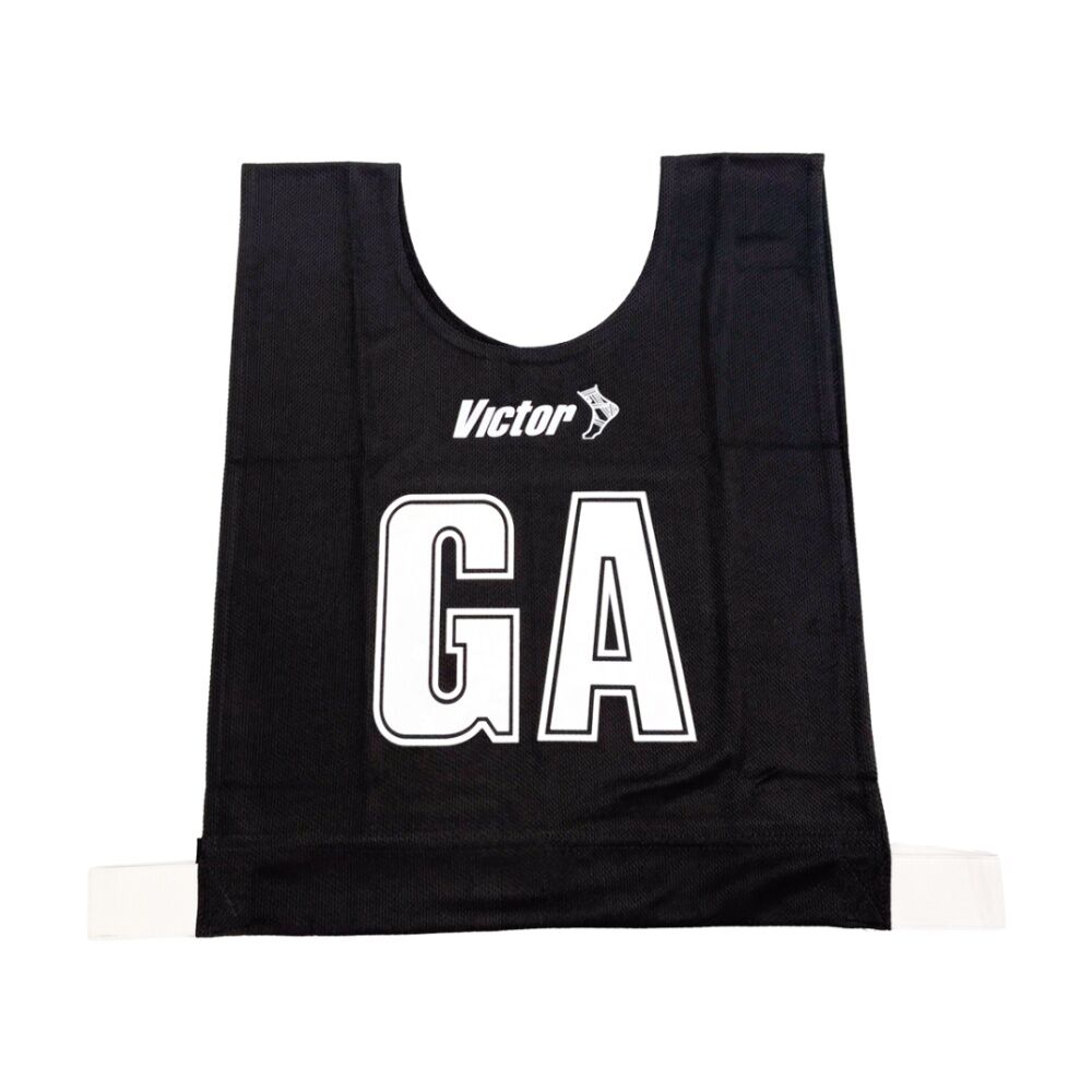 7pc Victor Sports Bibs Netball Junior Breathable Honeycomb Black