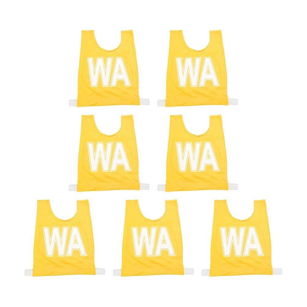 7pc Victor Sports Bibs Netball Senior Breathable Honeycomb Yellow