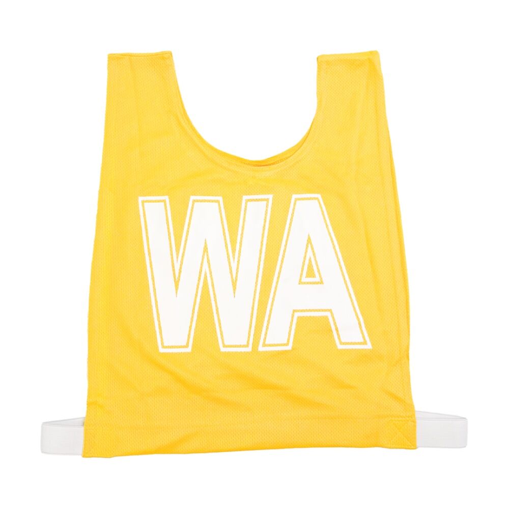 7pc Victor Sports Bibs Netball Senior Breathable Honeycomb Yellow