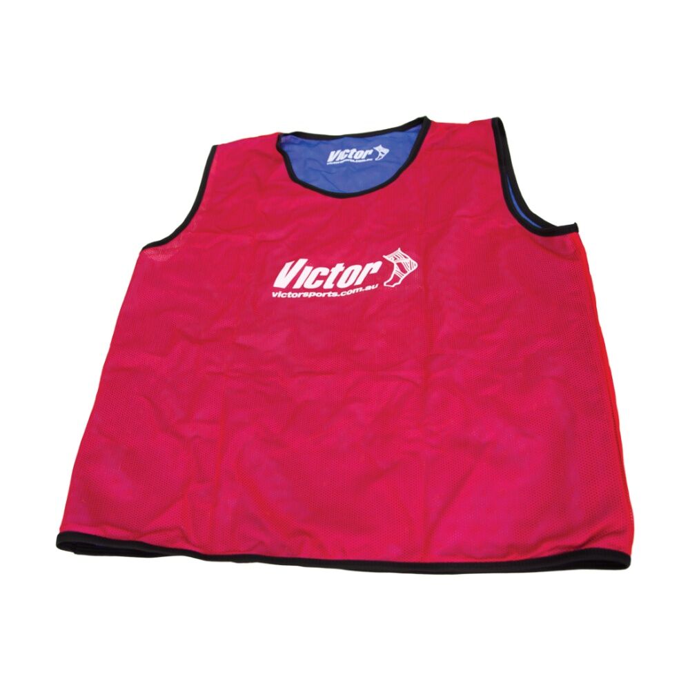 5PK Victor Sports Reversible Lightweight Fitness/Training Vest Red/Blue Senior