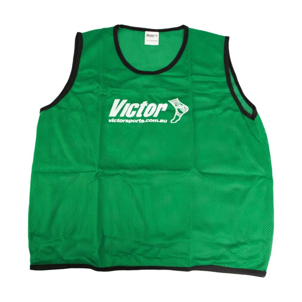 10PK Victor Sports Lightweight Mesh Fitness/Training Vest Green X-Large