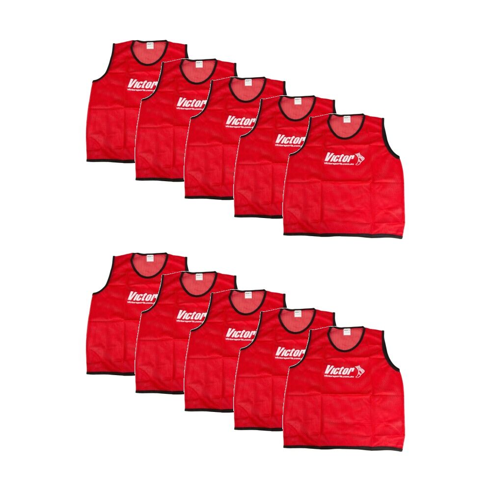 Victor Sports Lightweight Mesh Fitness/Training Team Vest Red