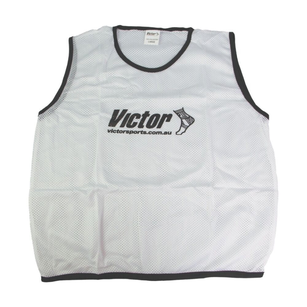 5PK Victor Sports Lightweight Mesh Fitness/Training Vest White Large