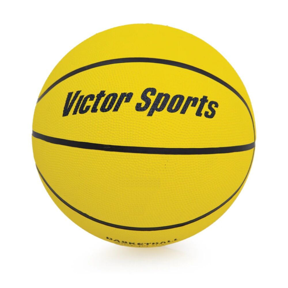 Victor Sports Heavy Duty Durable Rubber Basketball Yellow Size 6