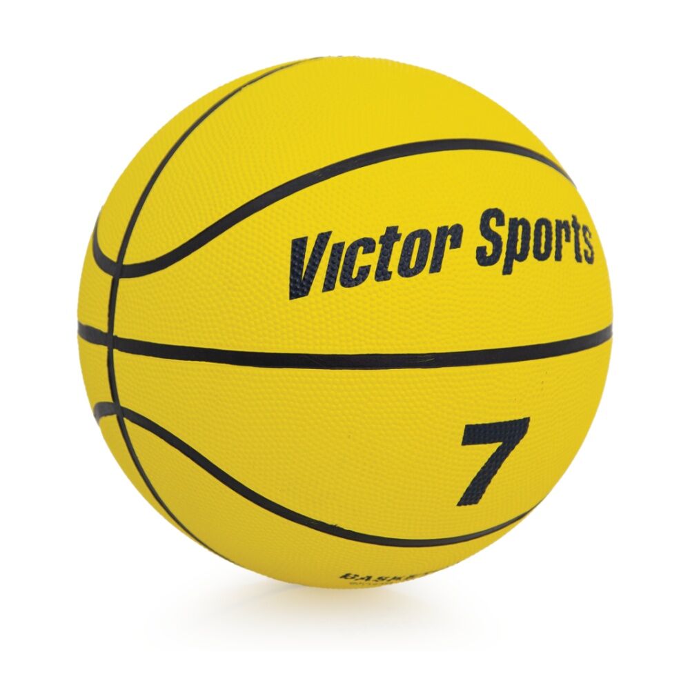 2PK Victor Sports Heavy Duty Durable Rubber Basketball Yellow Size 7