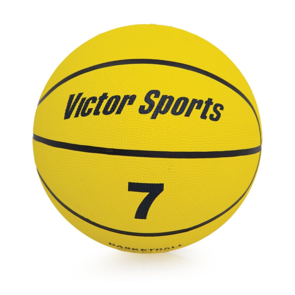 2PK Victor Sports Heavy Duty Durable Rubber Basketball Yellow Size 7