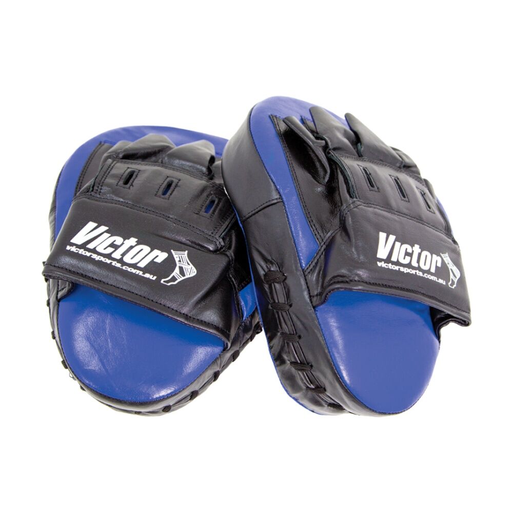 Victor Sports Boxing Focus Pads Pro Curved Design Black/Blue W/ 3 Combo Padding