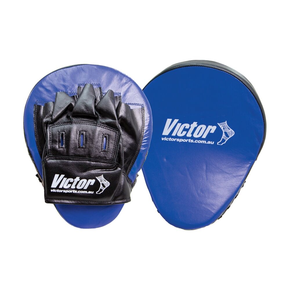 Victor Sports Boxing Focus Pads Pro Curved Design Black/Blue W/ 3 Combo Padding