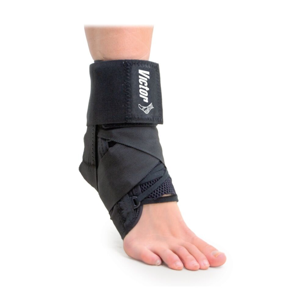 Victor Sports Fast Fit Ankle Support Brace Compression Strap Black