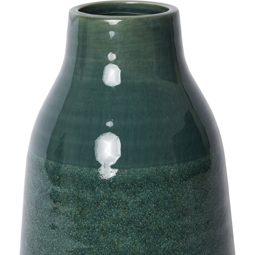 2PK E Style Zara Vase Glazed Ceramic Decorative Piece Green 17x17x28cm