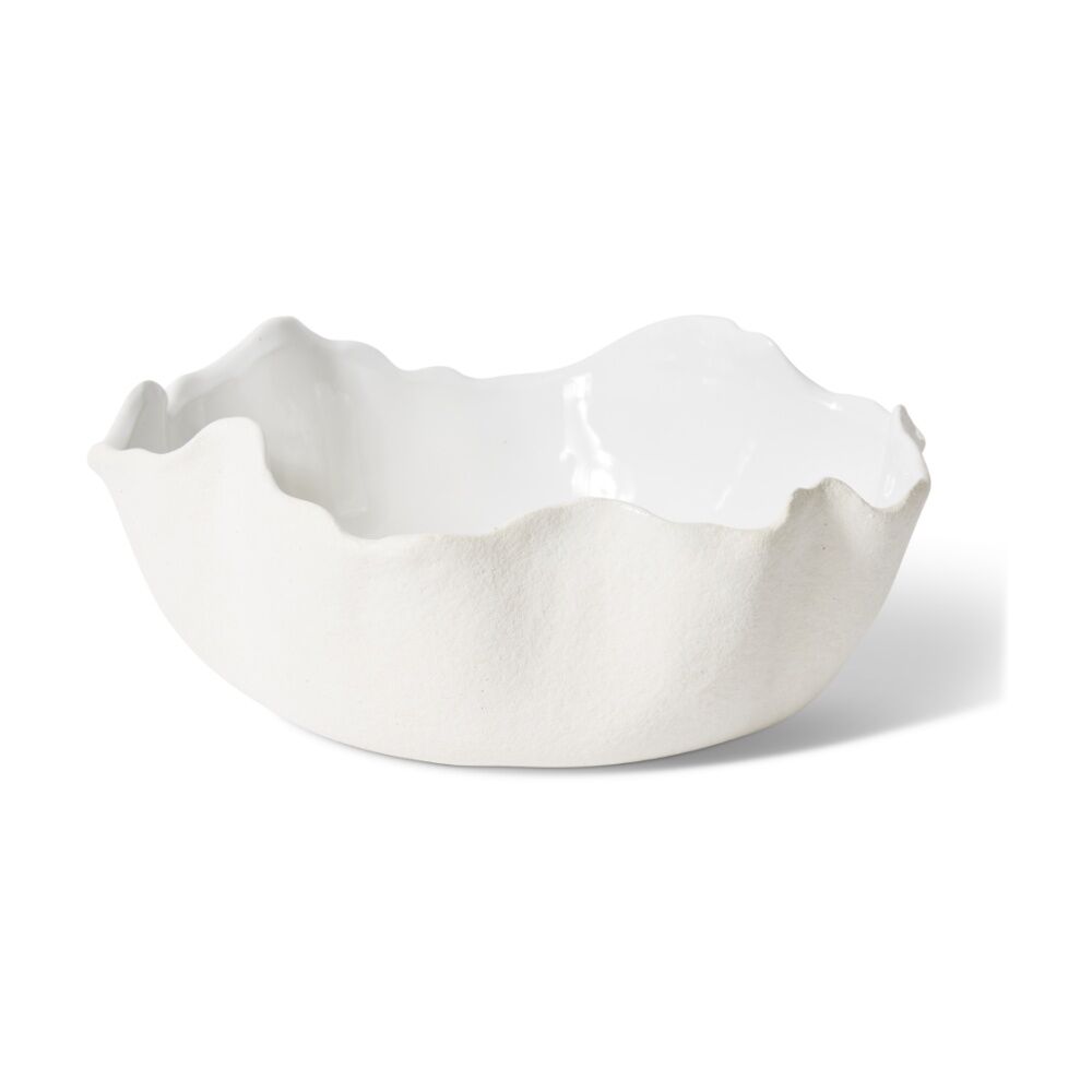 E Style Lucia Bowl Organic Ceramic Decorative Piece White 38x34x15cm