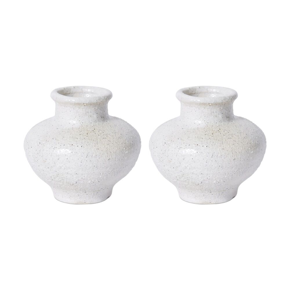 2PK E Style Gugu Neck Vase Elegant Ceramic Decorative Piece White 12x12x11cm
