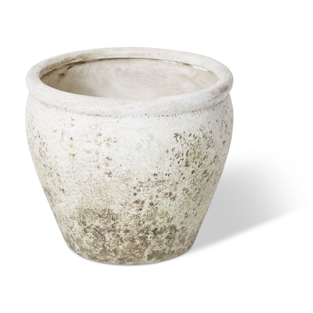 2PK E Style Lulama Pot Ceramic Organic Textured Decor Stone/Moss 14x14x12cm