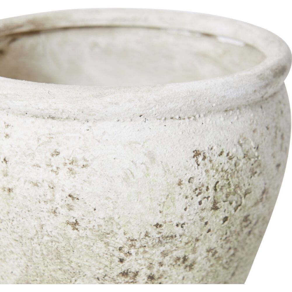 2PK E Style Lulama Pot Ceramic Organic Textured Decor Stone/Moss 14x14x12cm
