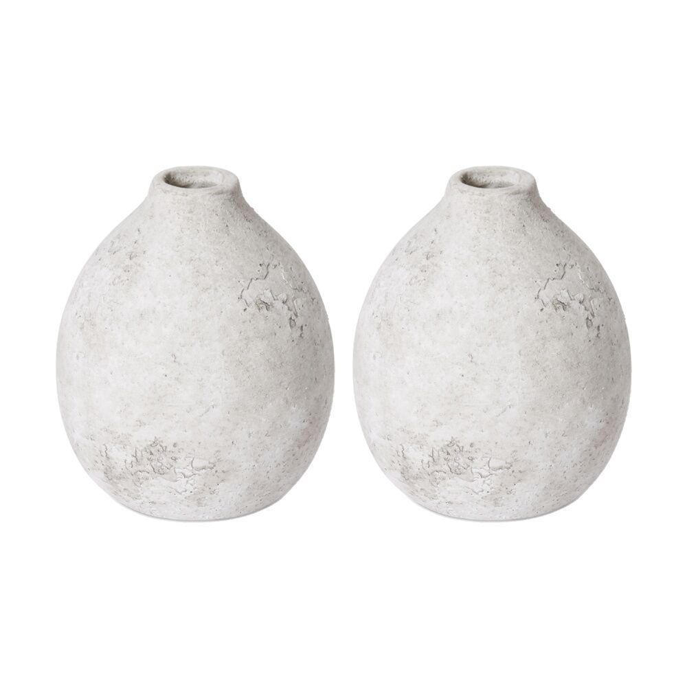 2PK E Style Joeli Bottle Vase Ceramic Organic Decorative Piece Stone 11x11x13cm