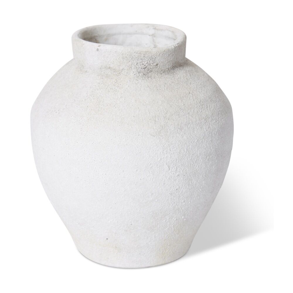 2PK E Style Fikile Vase Ceramic Minimalist Interior Decor White 17x17x18cm