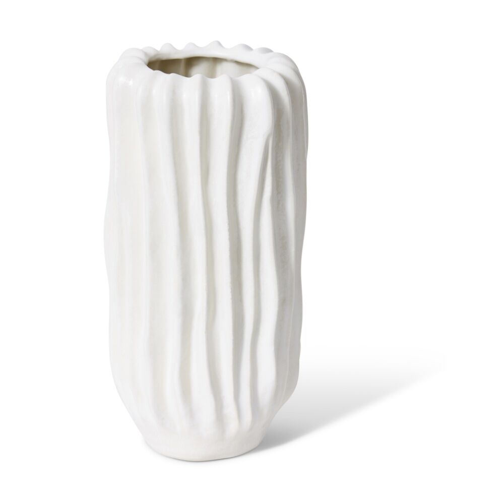 2PK E Style Alberto Tall Vase Ceramic Home Decor Accent Ivory 15x15x31cm