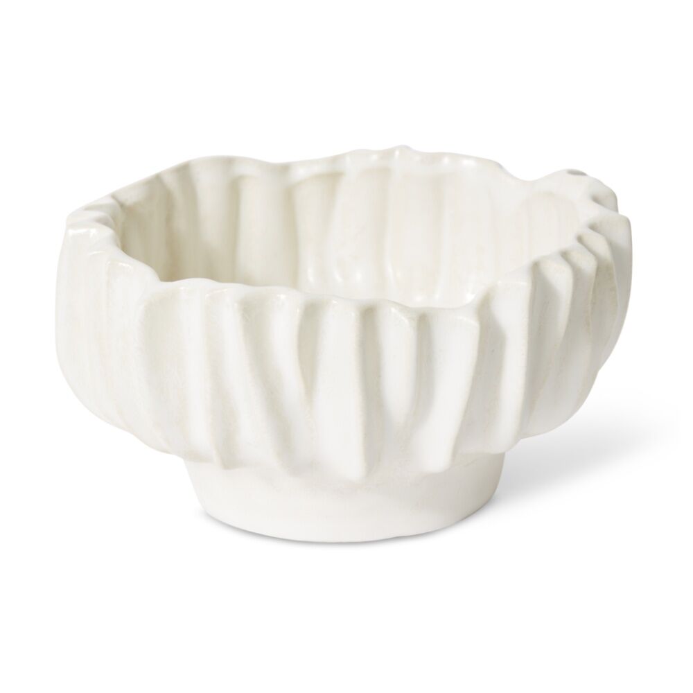 2PK E Style Alberto Bowl Ceramic Decorative Centrepiece Ivory 21x20x12cm
