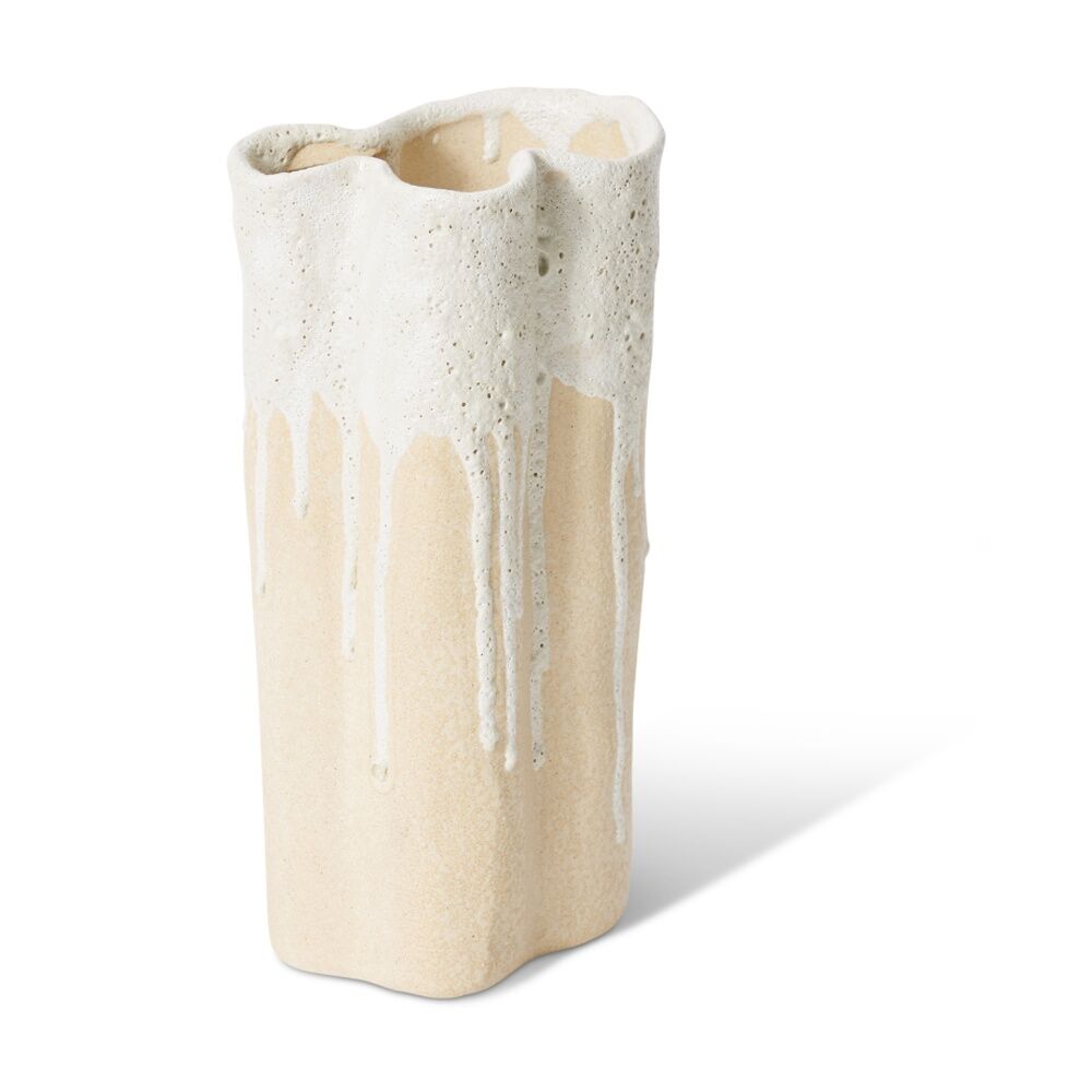 2PK E Style Brenya Vase Ceramic Home Decor Centrepiece White 13x10x26cm