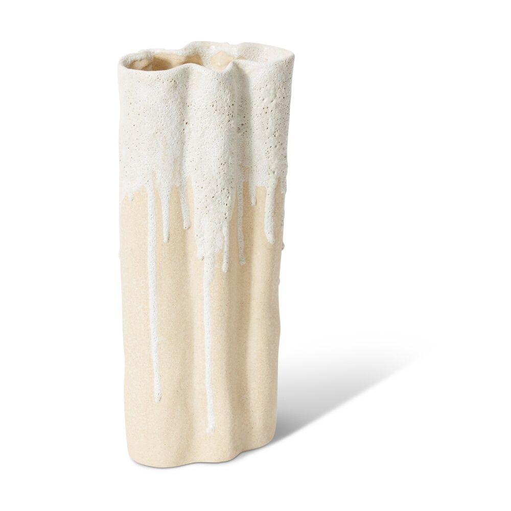 2PK E Style Brenya Vase Ceramic Home Decor Centrepiece White 12x10x30cm