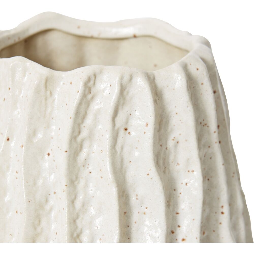 2PK E Style Genet Vase Ceramic Textured Home Decor White 17x17x26cm