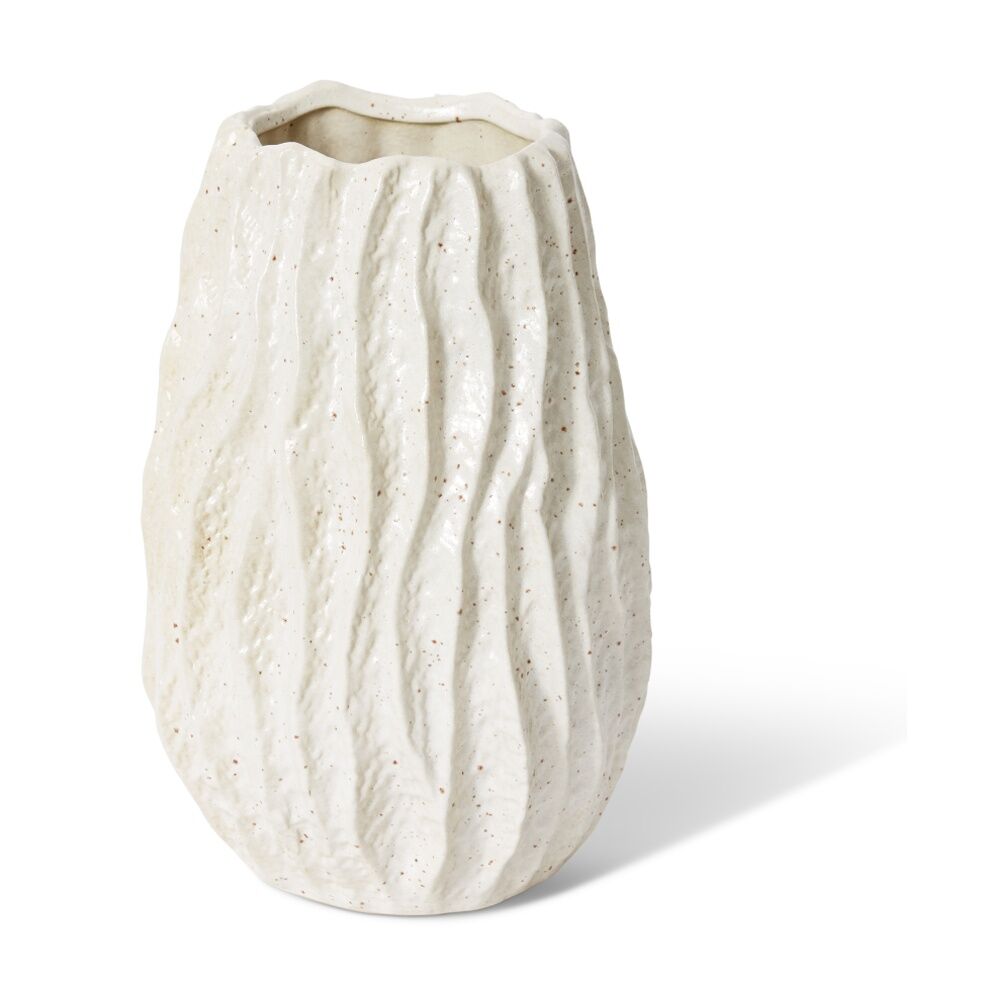 2PK E Style Genet Vase Ceramic Textured Home Decor White 17x17x26cm