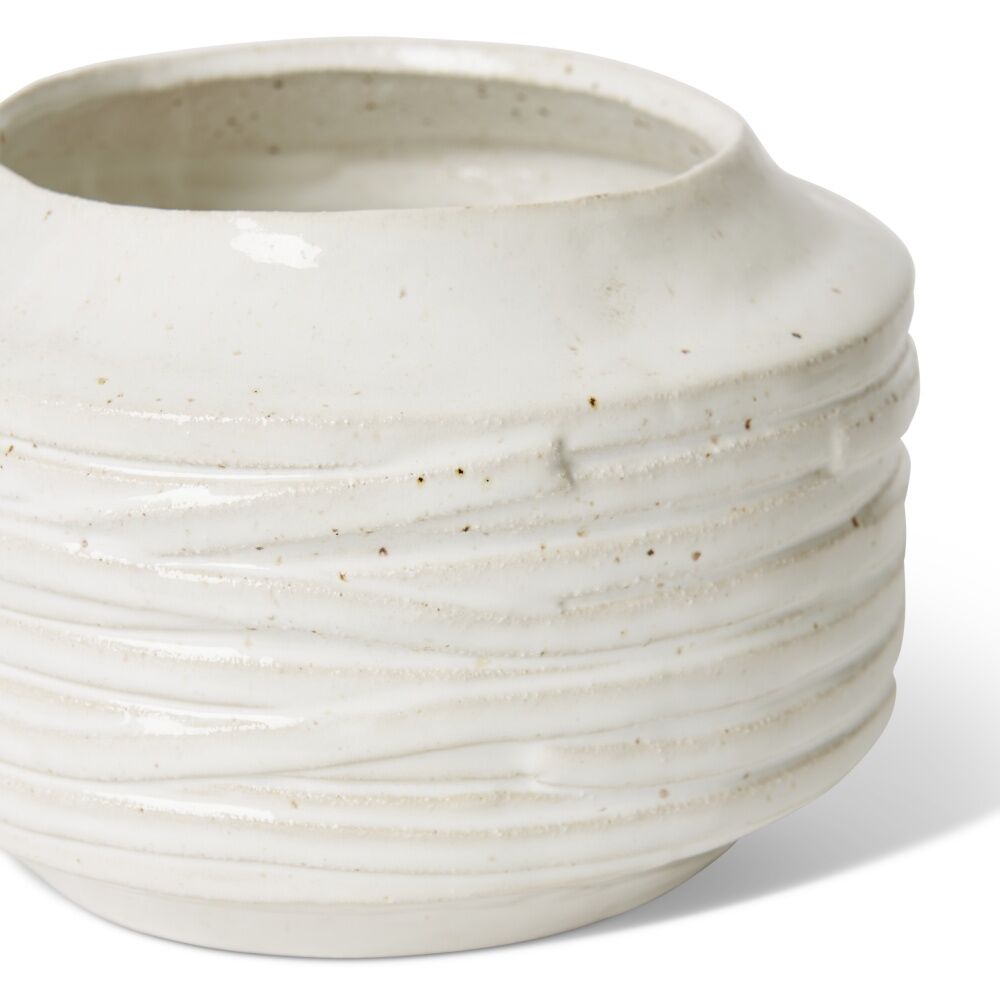 2PK E Style Ellema Pot Ceramic Minimalist Home Decor White 24x24x16cm