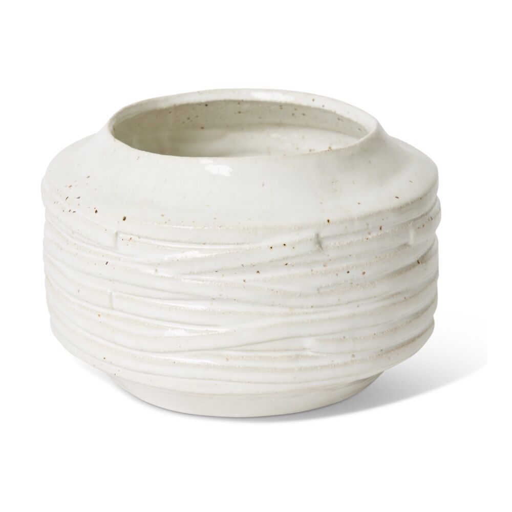 2PK E Style Ellema Pot Ceramic Minimalist Home Decor White 24x24x16cm