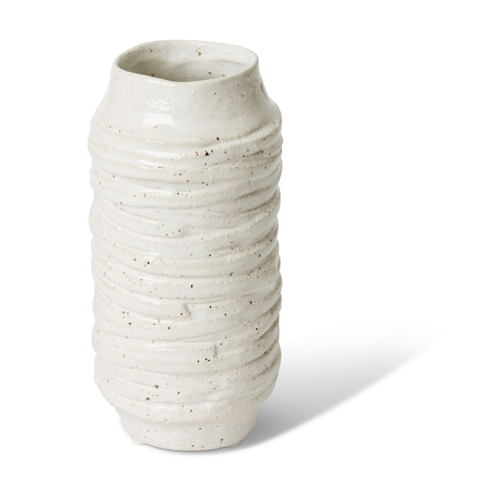 2PK E Style Ellema Vase Ceramic Minimalist Home Decor White 11x11x22cm